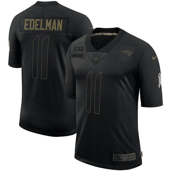 Men's New England Patriots #11 Julian Edelman Black NFL 2020 Salute To Service Limited Stitched Jersey Men's New England Patriots #11 Julian Edelman Black NFL 2020 Salute To Service Limited Stitched Jersey